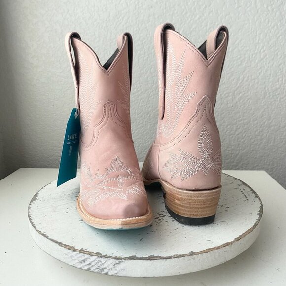 Lane LEXINGTON Womens Cowboy Bootie 5 Pink Western Cowgirl Short Ankle Boots - Picture 11 of 11